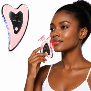 Rechargeable EMS Microcurrent Gua Sha Face & Neck Massager – LED Facial Lifting, Skin Tightening, Sculpting & Anti-Aging Beauty Device