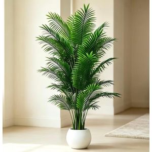 Clo 33.07-inch Large Artificial Prosperity Palm Tree with Extra Dense Realistic Green Leaves, Suitable for Indoor and Outdoor Use, for Home, Office, and Garden Landscaping, Housewarming, Weddings, Independence Day, and Various Holiday Atmospheric