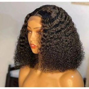 Glueless center part Jerry curl wig with 4 by 4 closure natural color 12 inches