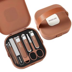 8-Piece Portable Manicure & Pedicure Set – Nail Clipper, Scissors, Tweezers, Nail File & Grooming Tools Travel Case