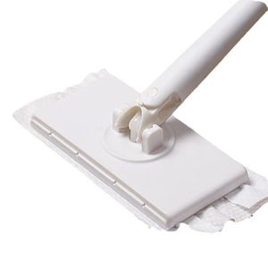 Automatic Cloth Clip mop, Bathroom mop, Household Cleaning Tablet, Small mop, Multifunctional face Towel mop, Dry and Wet Dual-Purpose, Extended New Model (White, 35.82in,8 mop cloths)