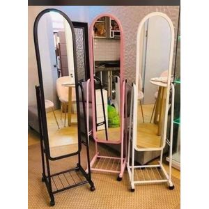 Full-Length Standing Mirror with Rack 