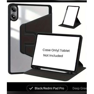Xiaomi Redmi pad pro 12.1 Tab Original Smart Transparent Rotation 360 Quality Leather Case with screen protector 
