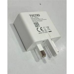 Tecno 18w Fast Adapter Charger + Type-C Cable - White