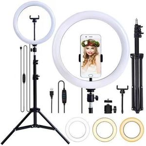 12'' Ring Light Tripod Stand For Live Videos,Makeup.
