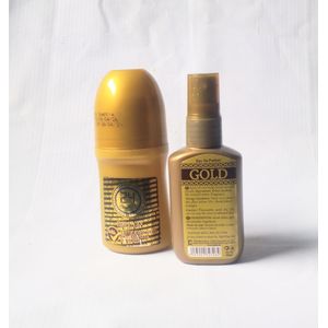 Perfume Gift Set Combo of 2 in 1 of 24 Heures Roll On 5oml and Gold Body Spray 50ml (Unisex Daily Handy Use), NAFDAC Number: Roll On: 02-4989, Spray: 02-5594