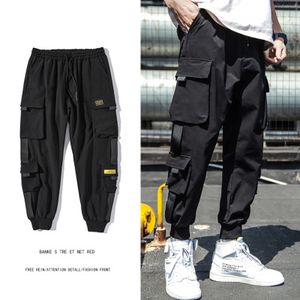 Fashion Men Black Pocket Casual Pants