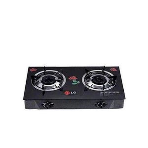 THICK TABLE TOP GLASS GAS COOKER WITH TWO HOBS