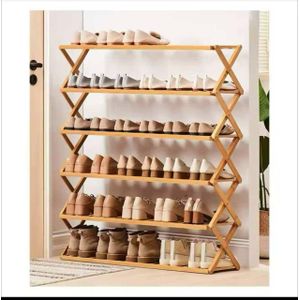 Wooden shoe rack 6layers