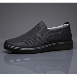 Casual Sneakers Canvas Shoes sport lace up comfortable walking wear- black
