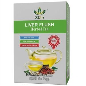 ZIZA Liver Flush Detox Herbal Tea – Natural Detox & Kidney Support Blend (2g x 20 Tea Bags, 1.4oz/40g)