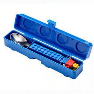 Children Lego Block Spoon And Fork Cutlery Set