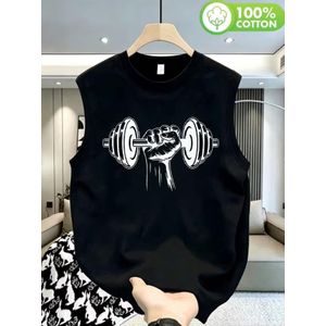 Gym Time Crew Neck Tank Top -Black 