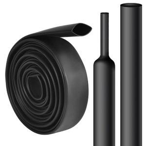 1/2 Inch Heat Shrink Tube - 10 Ft 3:1Ratio Waterproof Heat Shrink Tubin - Adhesive Lined,Dual Wall Adhesive Shrinkable Wire Wrap Tube - Black