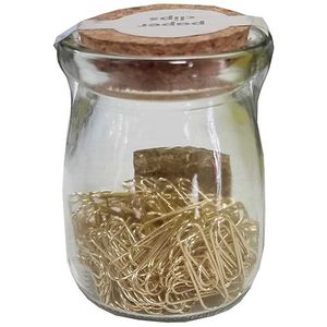 Desk Accessories Jar - Gold Paper Clips