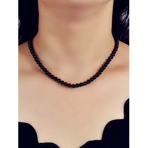 Luxury Quality black bead Necklace for ladies-Black pearl necklace 