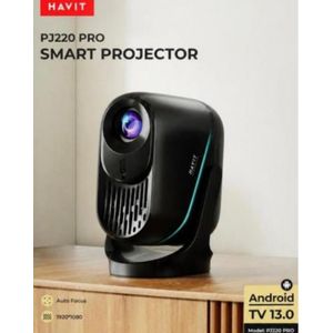 Havit PJ220 Pro Smart Projector - Android TV 13.0, 1920x1080 Resolution, Auto Focus