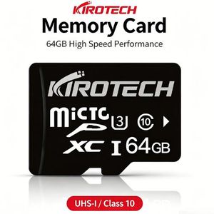 KIROTECH 64GB microSD card, UHS-I Class 10 high-speed memory card; expands device storage capacity