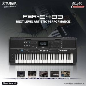 Yamaha PSR-E483 Portable 61-key Keyboard with keyboard stand