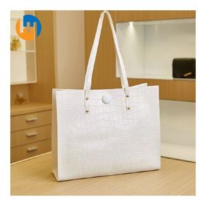 HUAHUA Classic Tote Bag Fashionable And Large Capacity Versatile For Women's Shoulders White