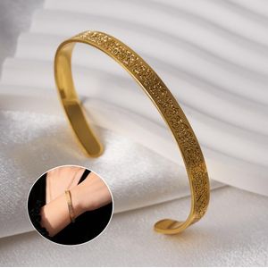 Personalized Serenity Prayer Cuff Bracelet — Allah / Islamic / Muslim / Arabic Style, Deep-Engraved Stainless Steel Open Bangle | Unisex - 6mm - Gold