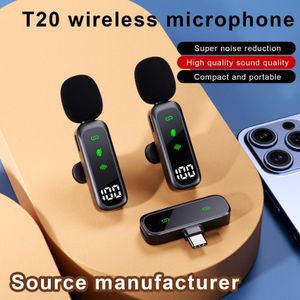 Advanced Sound Quality T20 Wireless Lavalier Microphone with Noise-Cancelling Reverb for TikTok Video Recording Type C Connector
