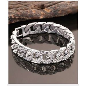 Cubanas Cuban Luxury Iced-out Silver Handchain