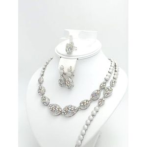 Solid Sophisticated Classic Enchanting Charming Jewel & Luxurious Fashionable Necklace + Earring + Bracelet & Ring For Special Rugged Ladies