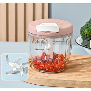 Clo Shell-Shaped Manual Food Processor, Vegetable Chopper And Garlic Purée 2-In-1 900ML, Multifunctional Grinder, Fruit Purée Kitchen Gadget, Exquisite Kitchen Housewarming Gift for Cooking Lovers/Christmas Heartwarming Gifts