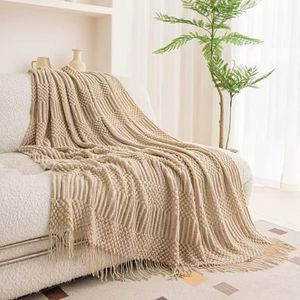 Luxury Nordic Knitted Throw Blanket – off white