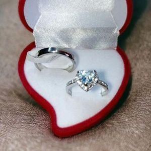 Clo Silver Sterling And Titanium Couples Engagement/Wedding Ring with free case