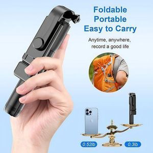 6 in 1 Wireless Selfie Stick Tripod with Fill Light Bluetooth Remote for Tiktok Live Streaming and Photography