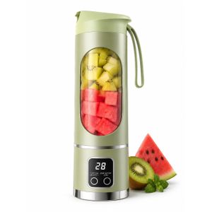 Portable USB Rechargeable Personal Blender Bottle – Smart Digital Smoothie & Juice Maker 450ML