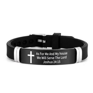 Adjustable Faith Cross Bracelet –Joshua 24:15 As For Me And My House