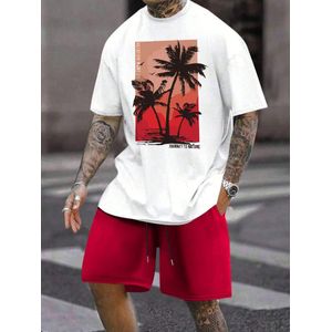 A Unisex Beach Wear Short Sleeve Shirt and Shot Joggers