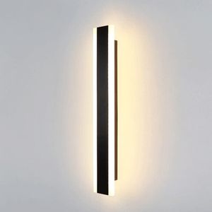 80cm Length Wall Light For Indoor & Outdoor Use/3 Color Light Modes 110V-220V LED Indoor Wall Mount Lighting Fixture Rectangular Black Wall Lights Elegant Frosted White Acrylic 