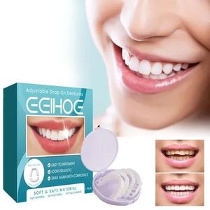 Adjustable Denture Kit - Perfect Fit Snap-On Silicone Portable Denture Aligner Closes Gaps Between Teeth