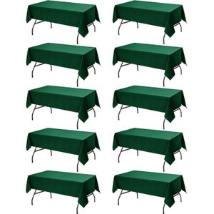 10-Pack Black Tablecloths for Rectangle Tables, 60 x 102 Inches