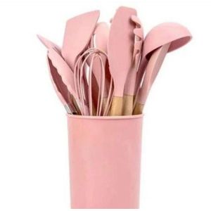 SMP 11 sets of pink silicon kitchenware set 