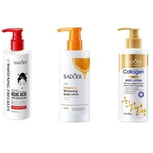 Collagen 3pcs Anti Aging Lotion, kojic, vitamin c 300g 