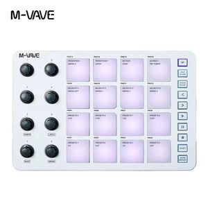 Original M-VAVE SMC-PAD Professional USB-C Portable Wireless MIDI Controller with Bluetooth and In built battery up to 20 hours  Rechargeable 16 RGB Pads 8 Assignable Knobs MIDI Keyboard Suitable for  Professional Music Production