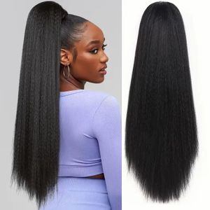“24”Natural Yaki Straight Ponytail