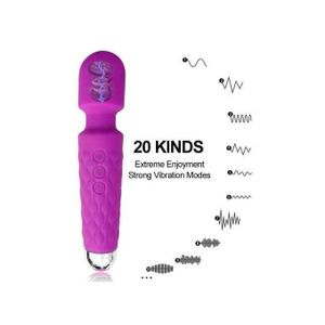 SUNDASELF 20 Mode Powerful Rechargeable Magic Wand Vibrator Bullet Vibrator G Spot Vibrator Vagina Sex Toy