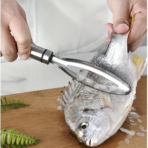Stainless Steel Fish Scaler - Portable Fish Scale Remover Tool with Ergonomic Handle, Fast & Safe Fish Skin Scraper for Kitchen Seafood Prep