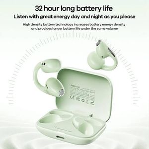 Remax OWS-26 Wireless Earphones Bluetooth 6.0 Open Ear Headphones AI ENC 2mm Titanium Driver Clip on Earbuds for Sports