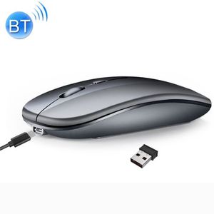 Hp 2.4GHz Ultrathin Mute Rechargeable Dual Mode Wireless Bluetooth Notebook PC Mouse (Grey)