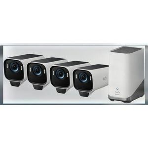 eufy eufy_ Security eufyCam S3 Pro 4-Cam Kit, Solar Camera Outdoor Wireless, MaxColor Night Vision, 4K Security Camera with Solar Panel
