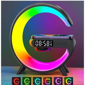 Pinnacle Speakers Night Light Fast Charging Station Multifunction Wireless Charger Stand Bluetooth 5.0 Speaker FM TF For All IPhone...