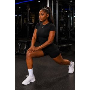 24 7 FASHION Women’s Seamless Sculpt Tee & Shorts 2-Piece Set - Black 