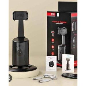 P01 Auto Face Tracking Selfie Stick Tripod, 360° Rotation Face Body Tracking Phone Holder, Rechargeable Smartphone Camera Mount Remote &Gesture Control with Adjustable Selfie Stick Tripod Stand for Phone Camera GoPro